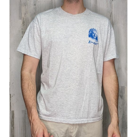 Vintage 90s Hanes Albert Einstein Engineer Graphic Tee / Size L / Made in USA - Picture 7 of 7